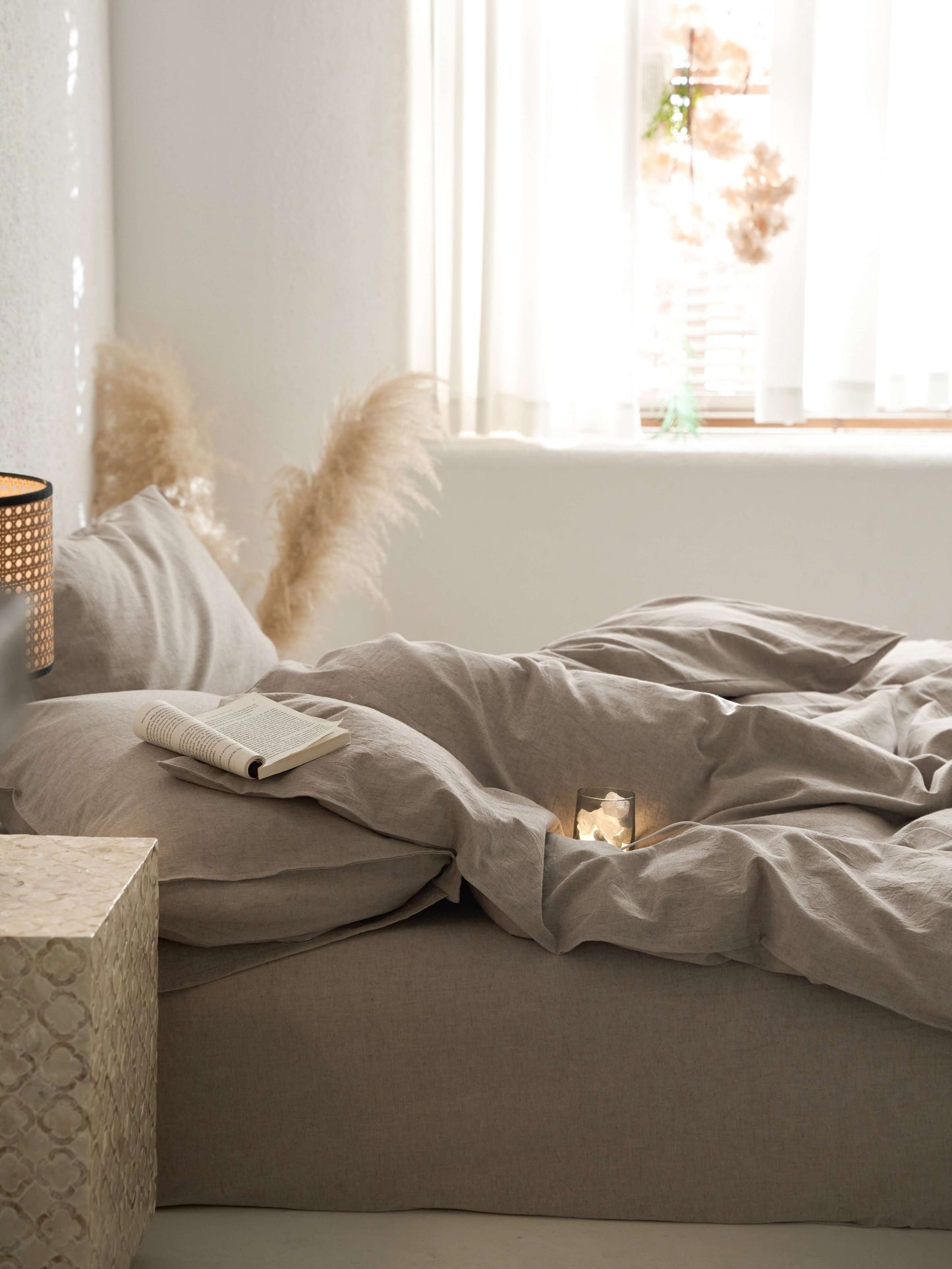 Latte Linen Bedding Set