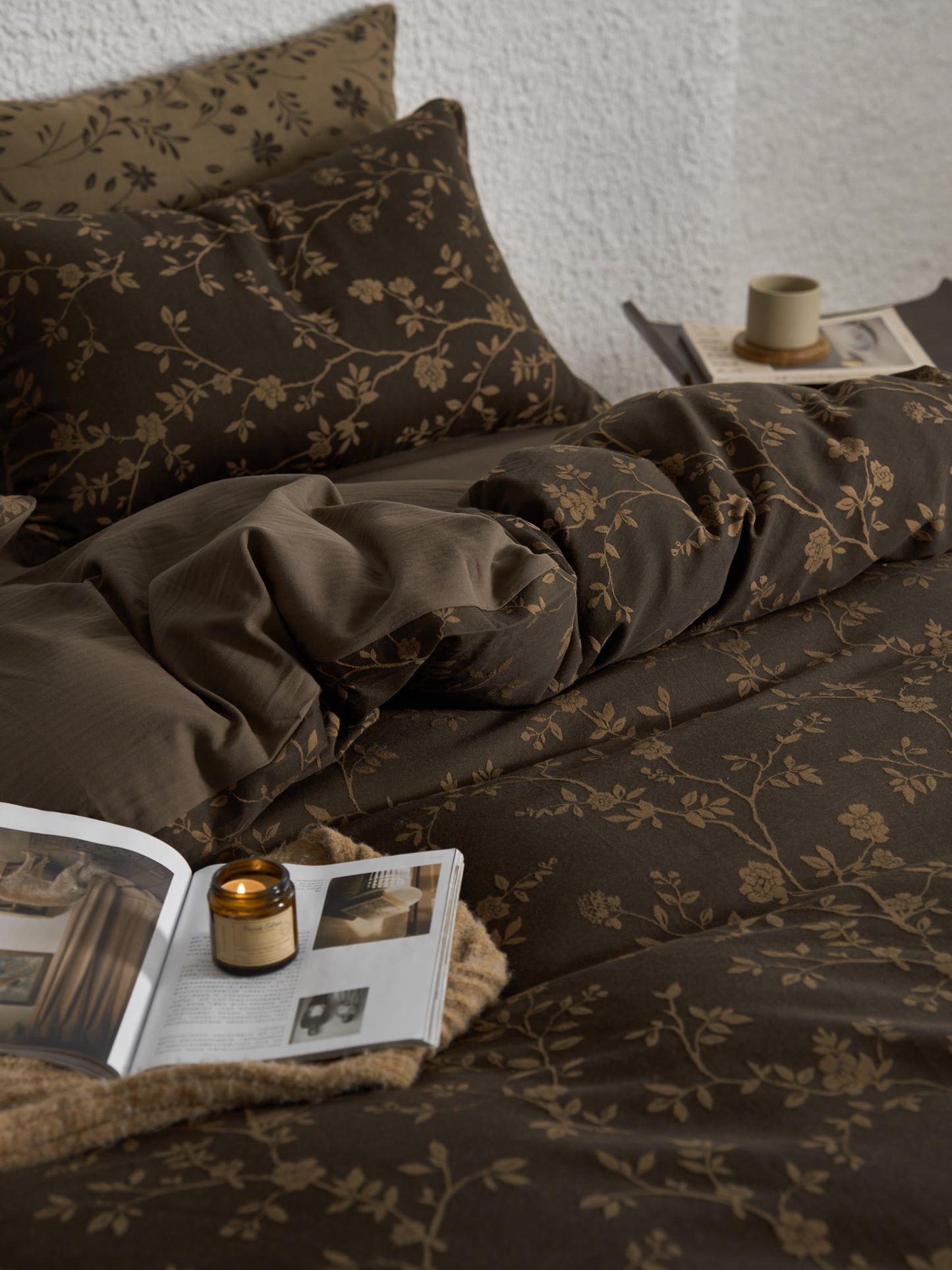 Brown Floret Bedding Set