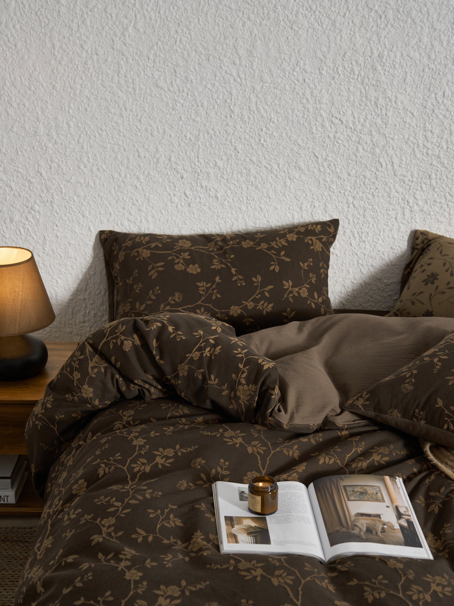 Brown Floret Bedding Set