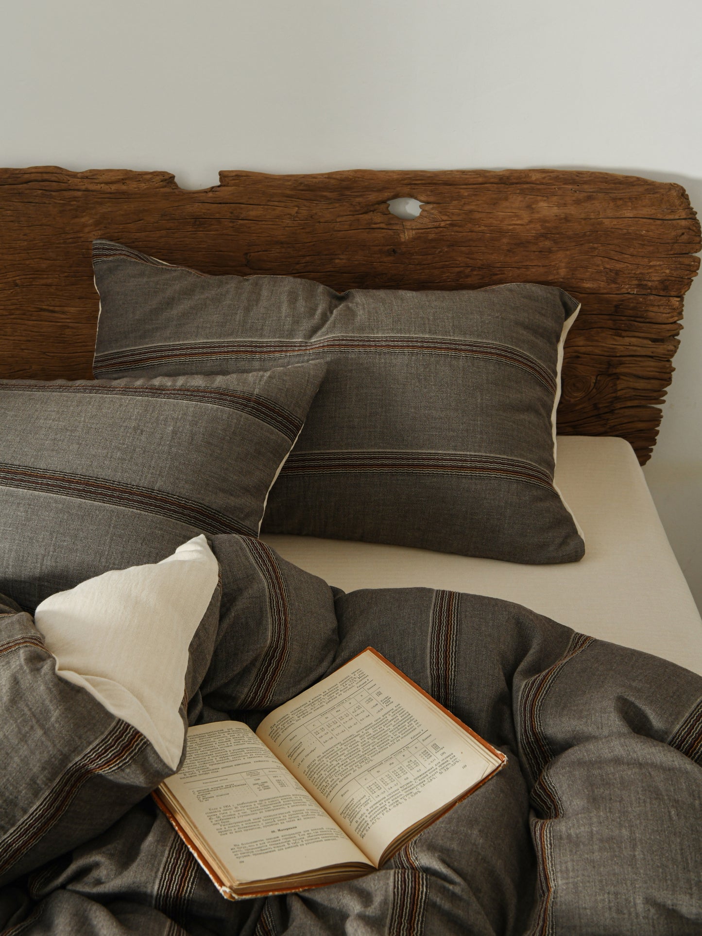 Grey Stripe Bedding Set