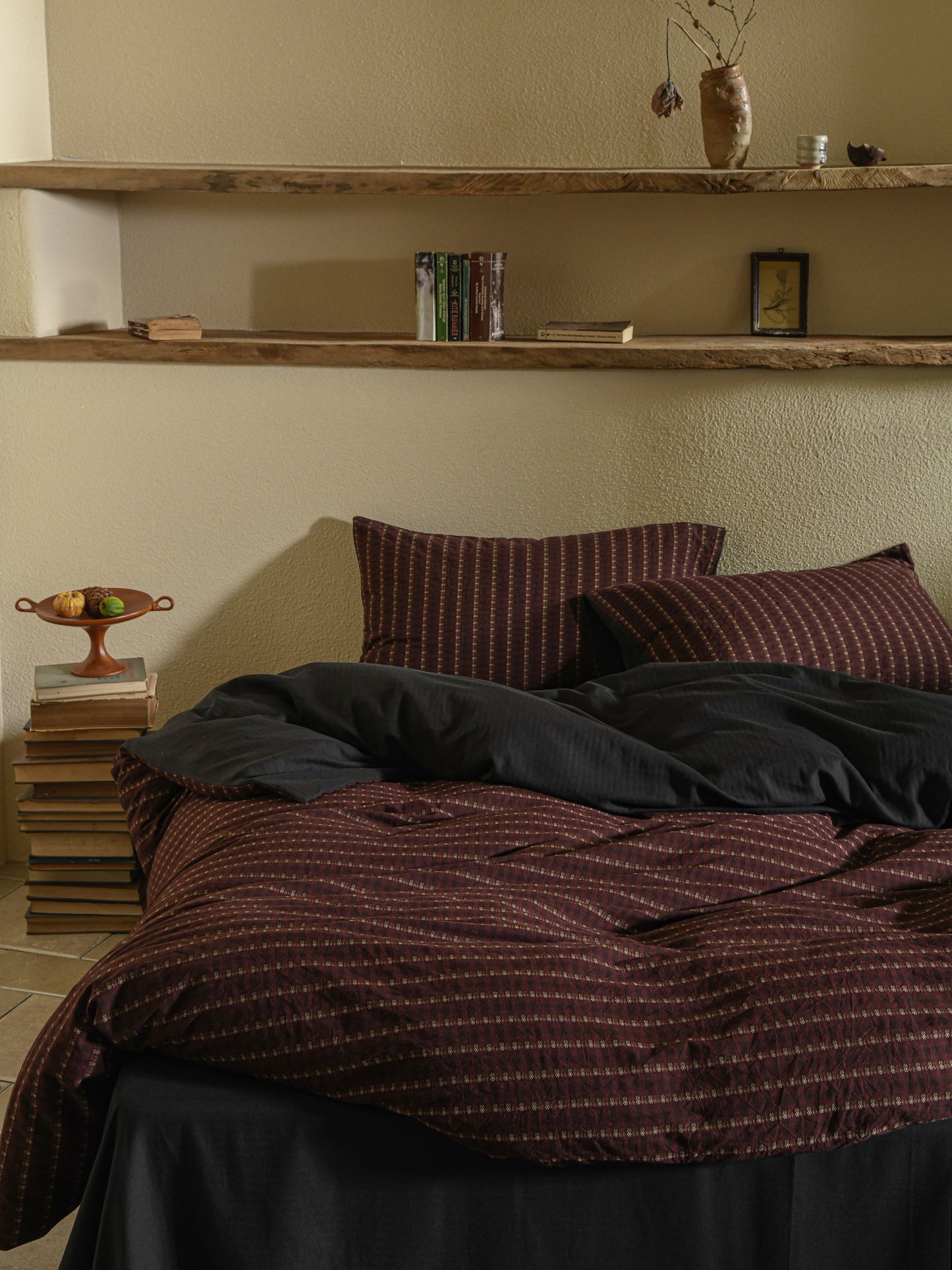 Brown Striped Bedding Set