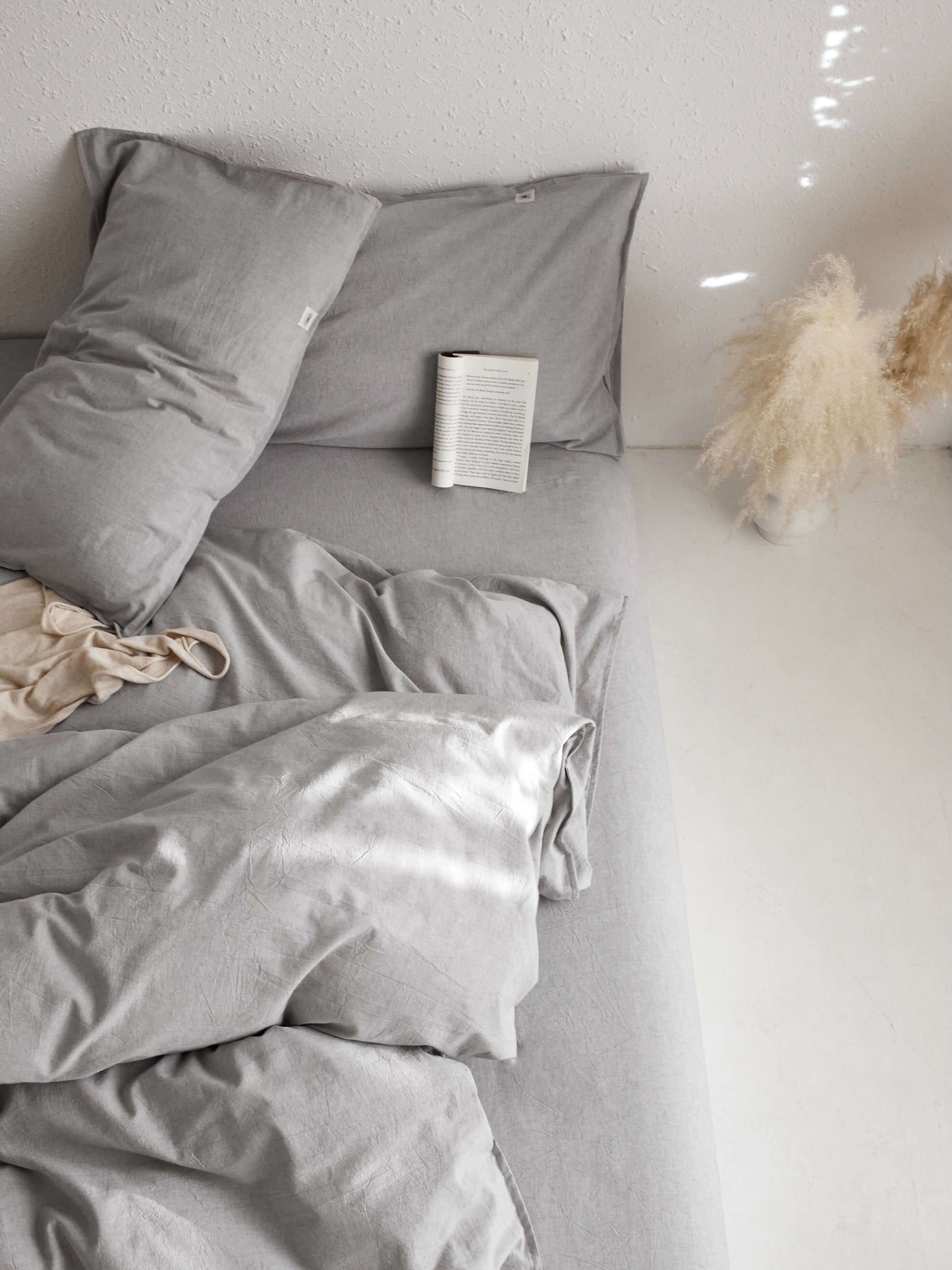 Grey Linen Bedding Set