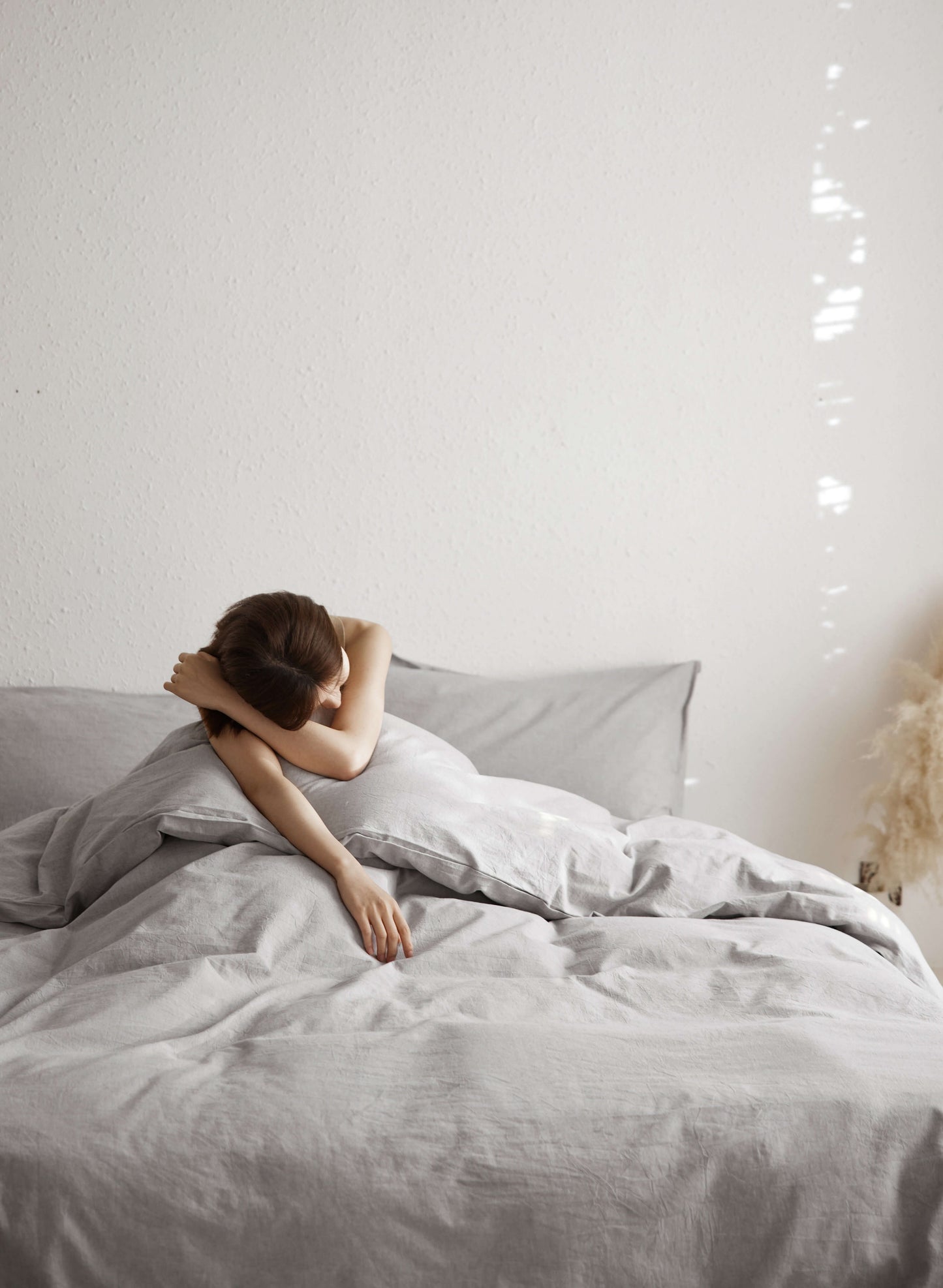 Grey Linen Bedding Set