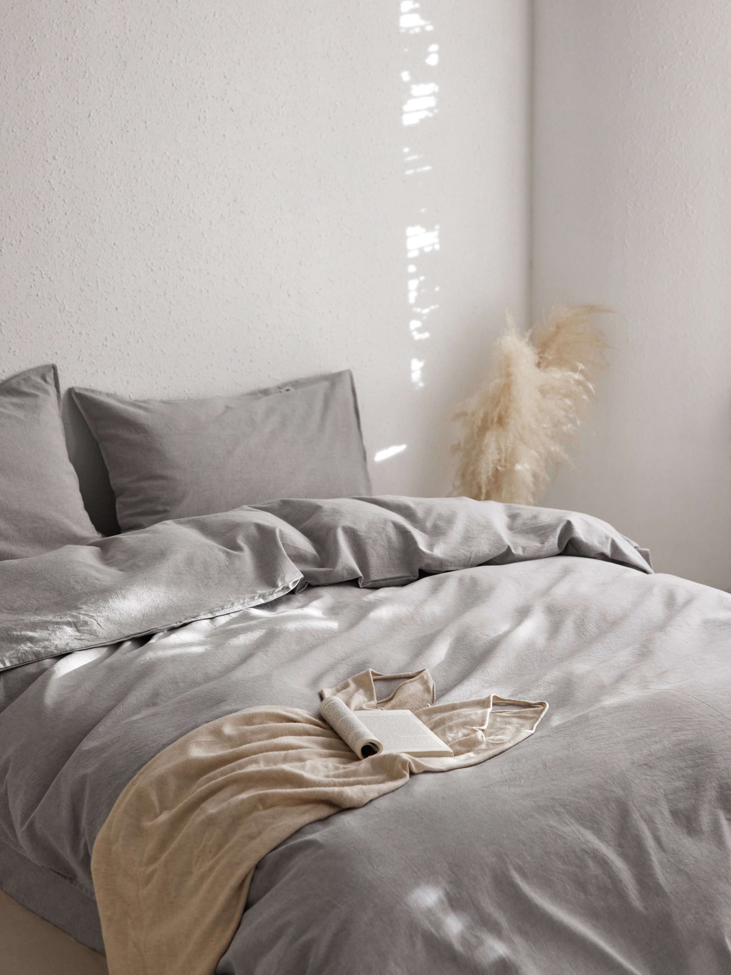 Grey Linen Bedding Set