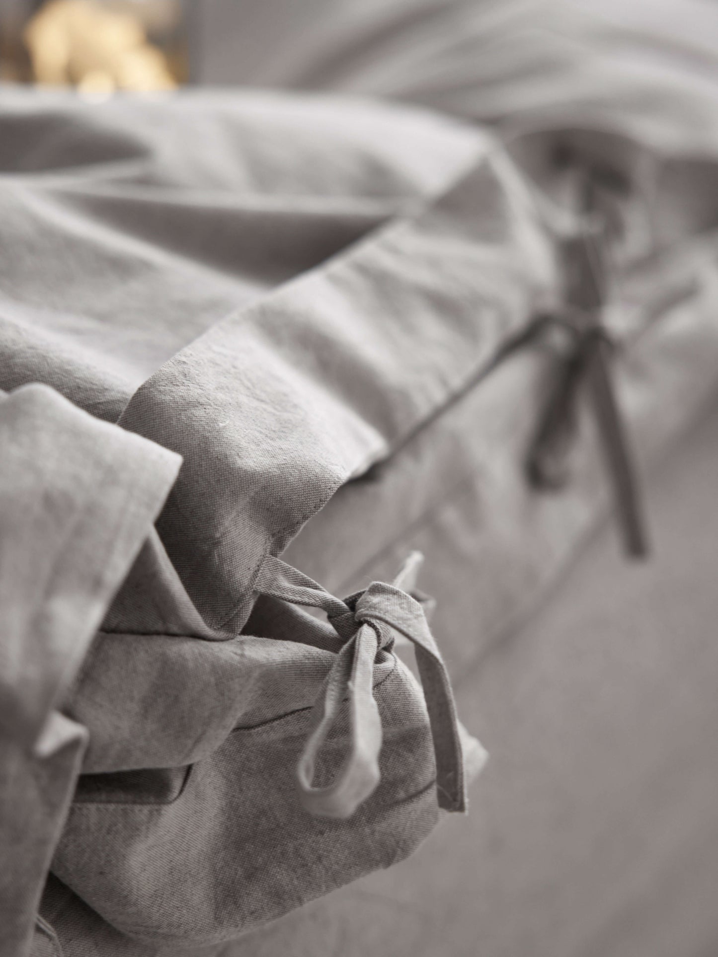 Grey Linen Bedding Set