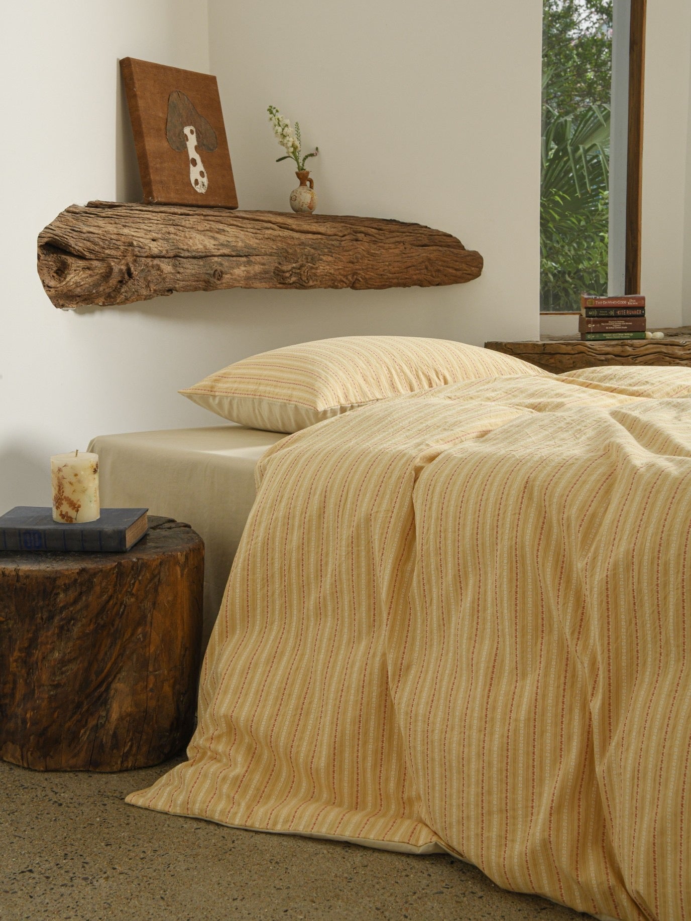 Yellow Striped Bedding Set