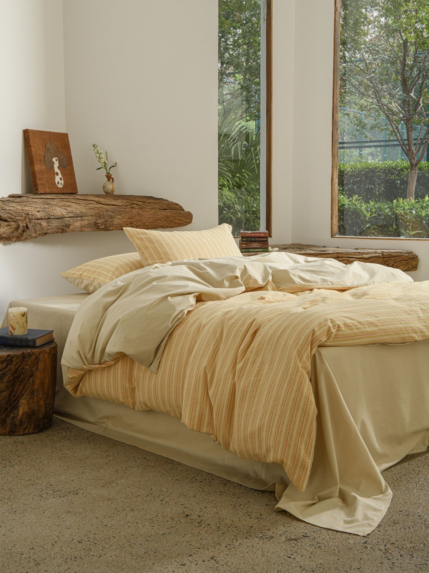 Yellow Striped Bedding Set