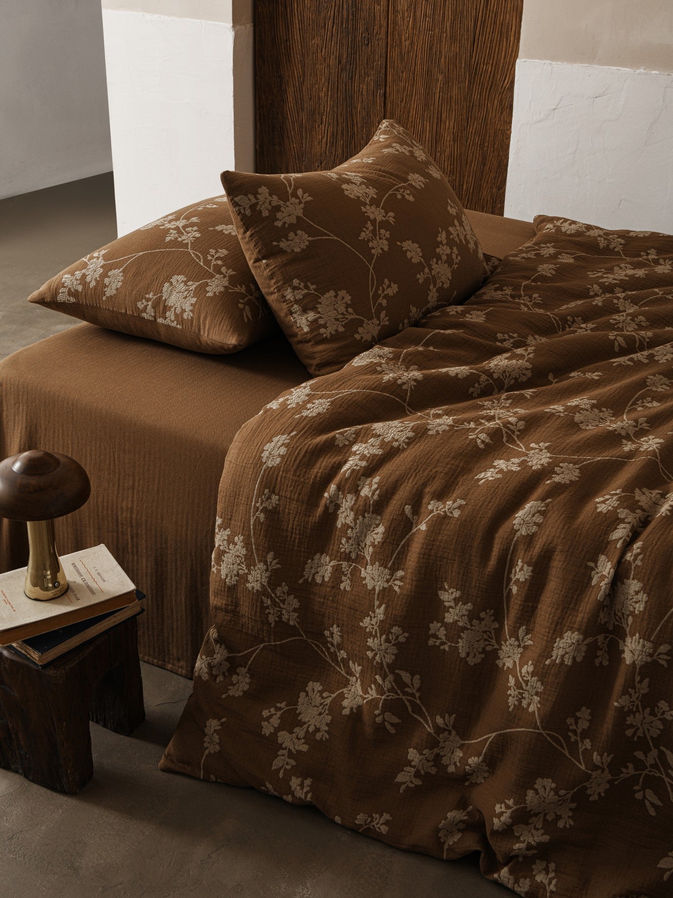 Brown Floral Bedding Set