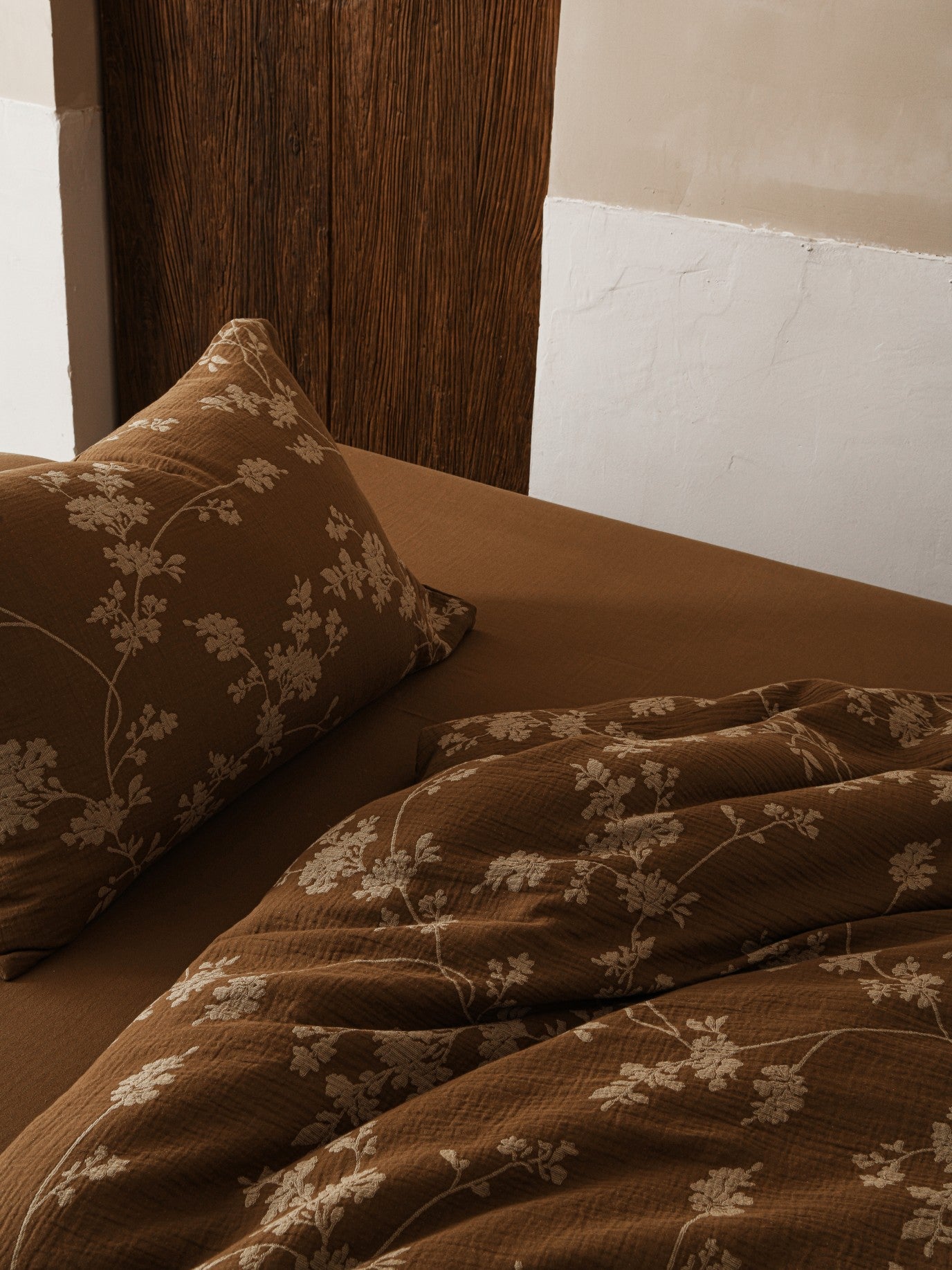 Brown Floral Bedding Set