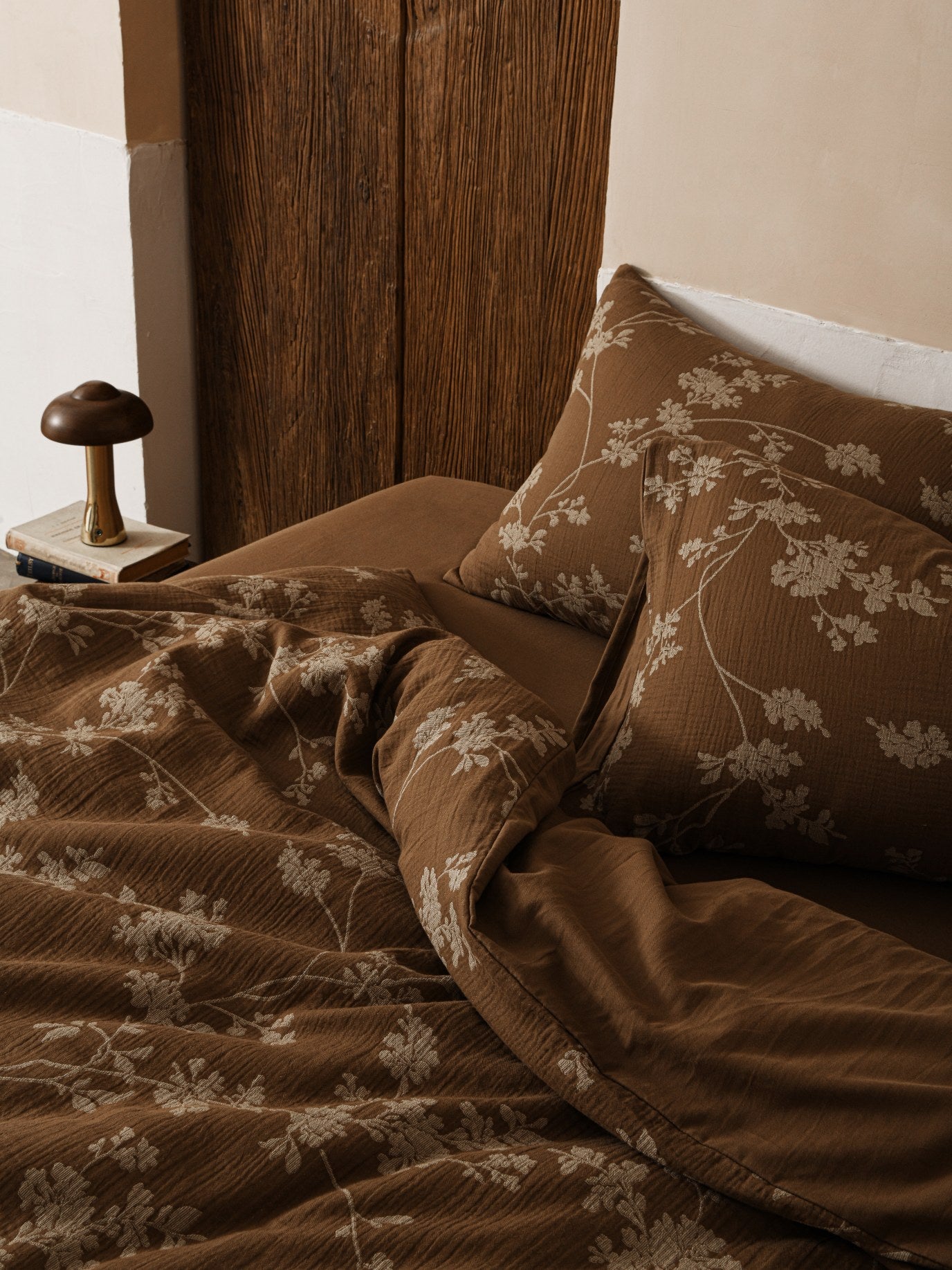 Brown Floral Bedding Set