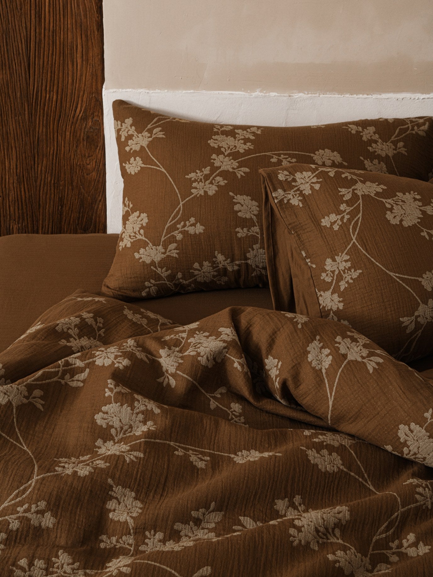 Brown Floral Bedding Set