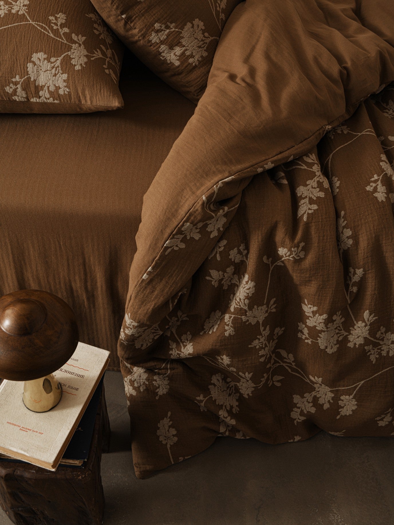 Brown Floral Bedding Set