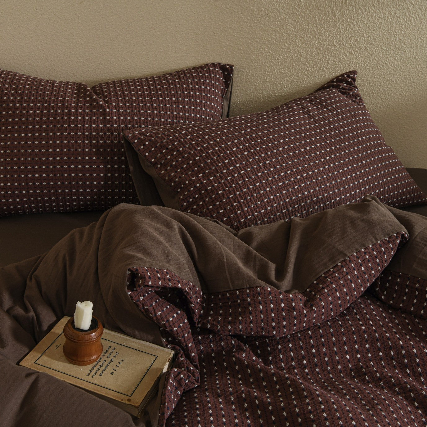 Brown Striped Bedding Set