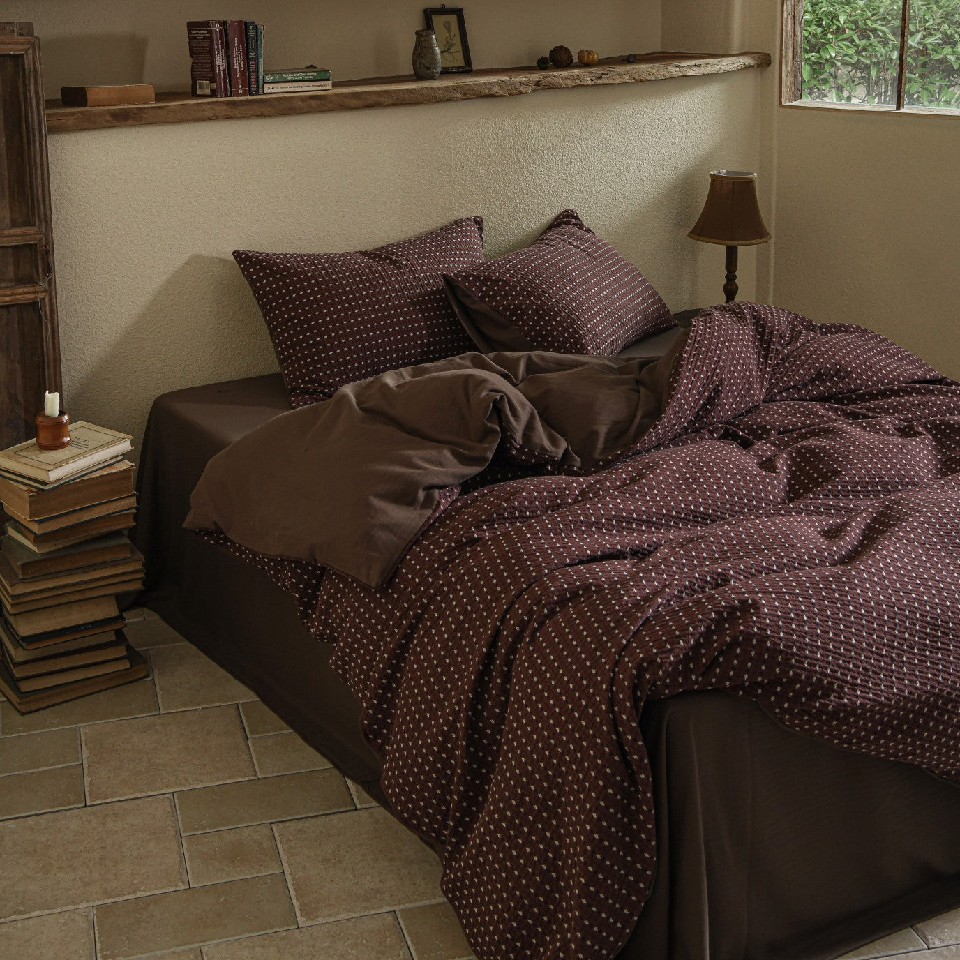 Brown Striped Bedding Set