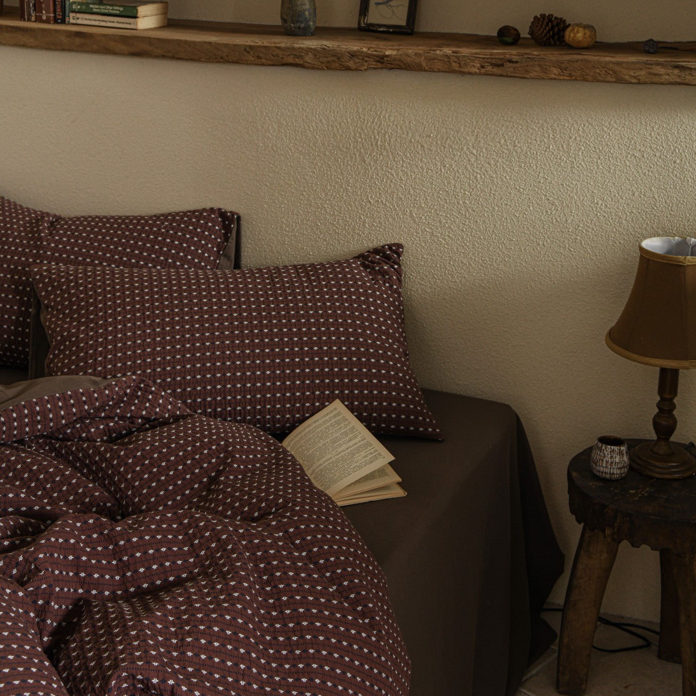 Brown Striped Bedding Set