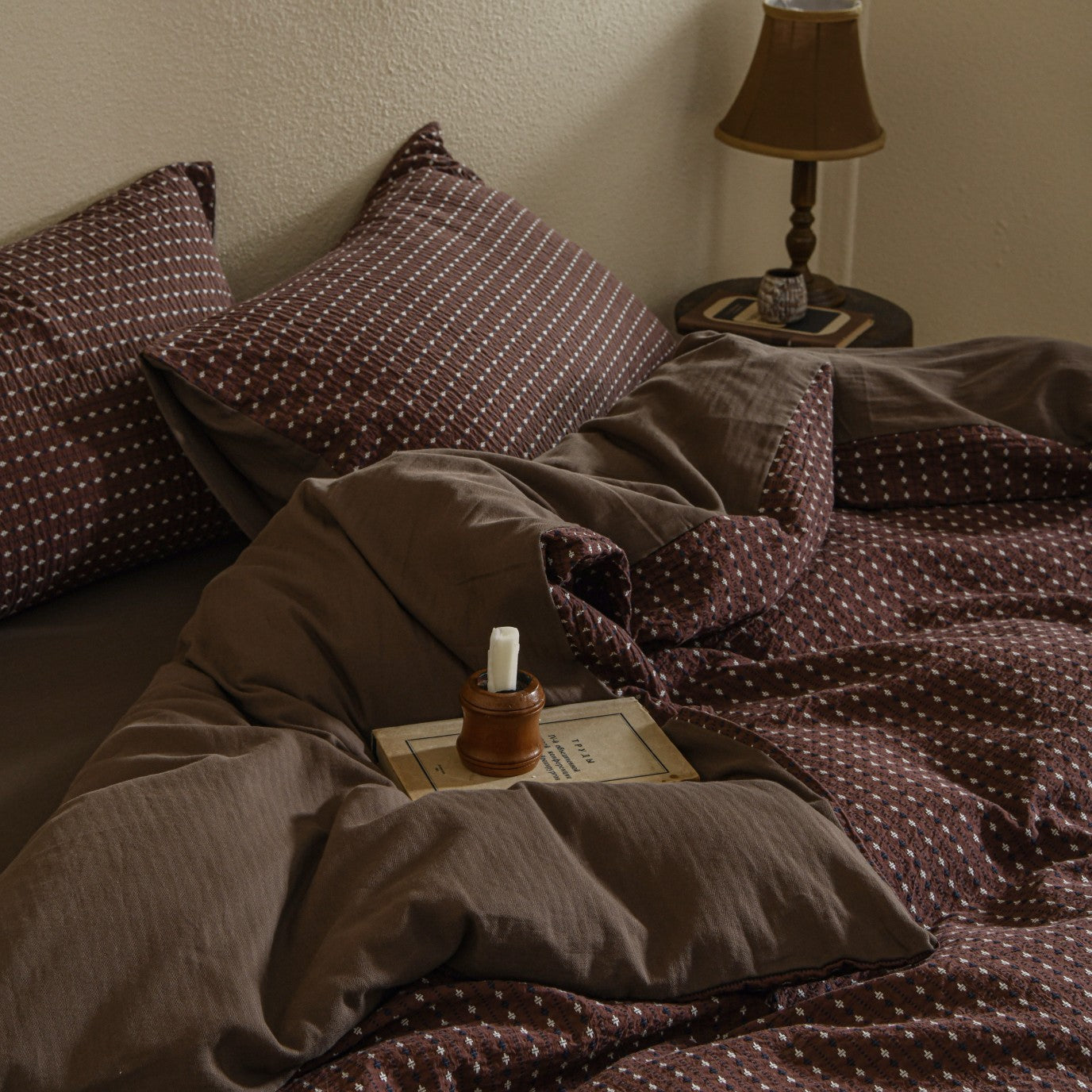 Brown Striped Bedding Set