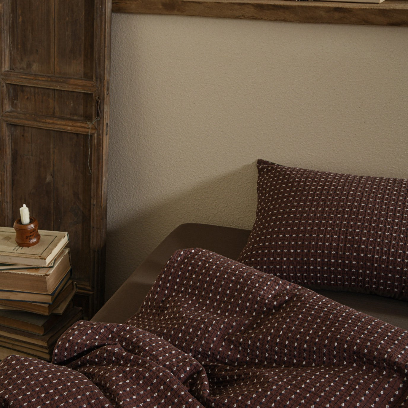 Brown Striped Bedding Set