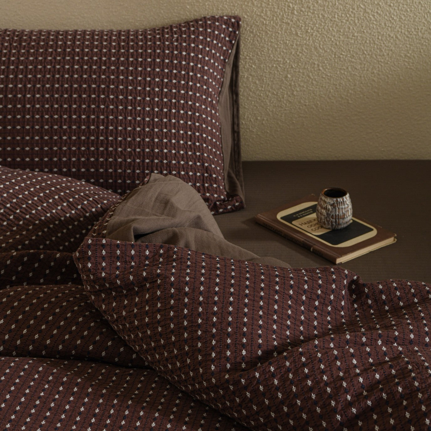 Brown Striped Bedding Set