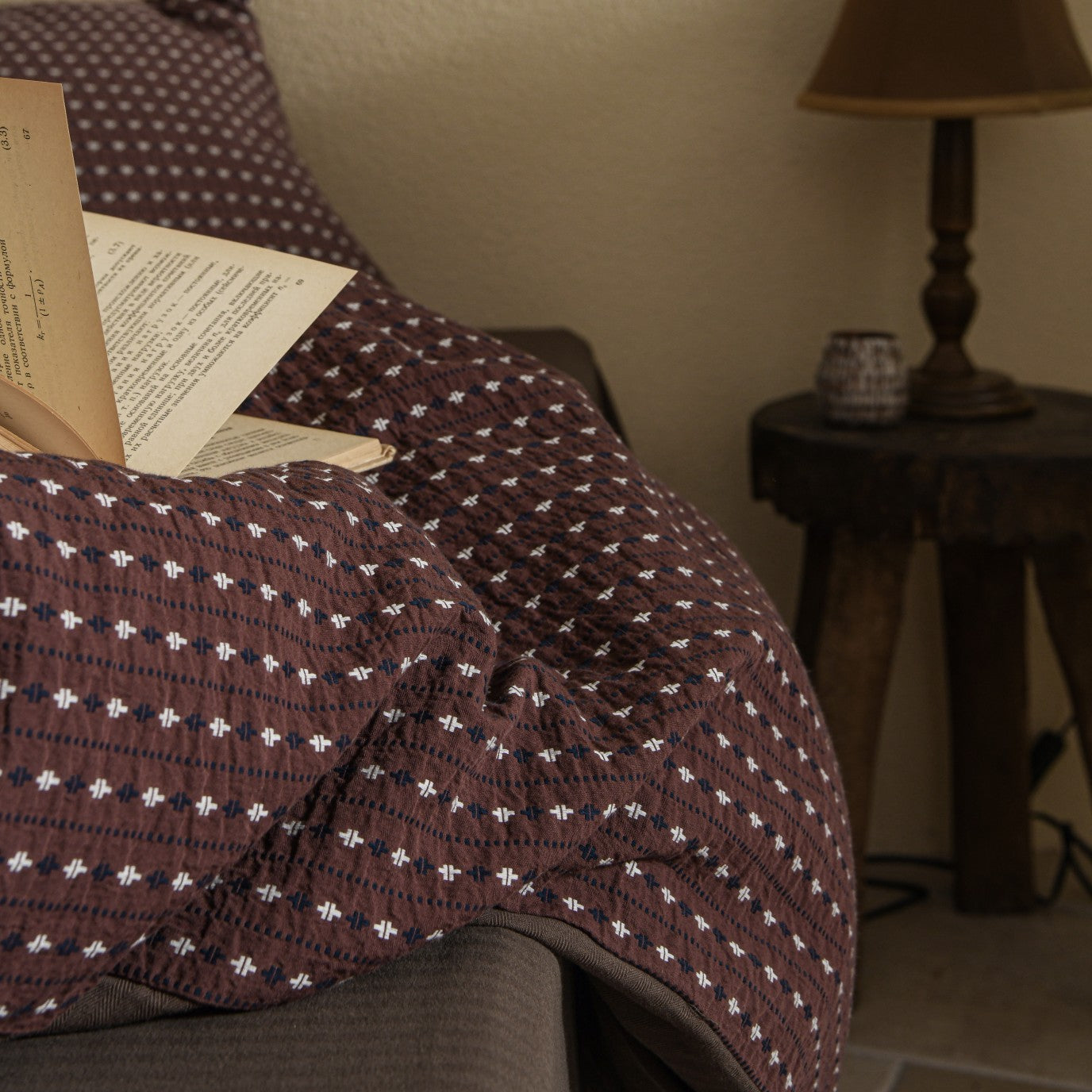 Brown Striped Bedding Set
