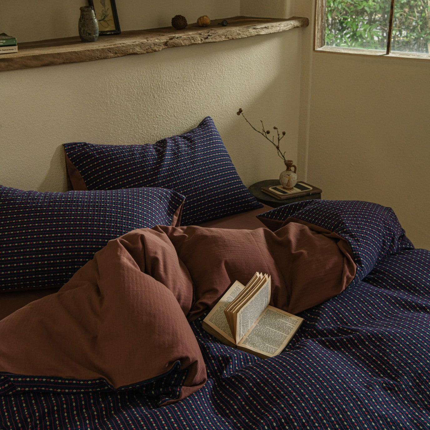 Blue Striped Bedding Set