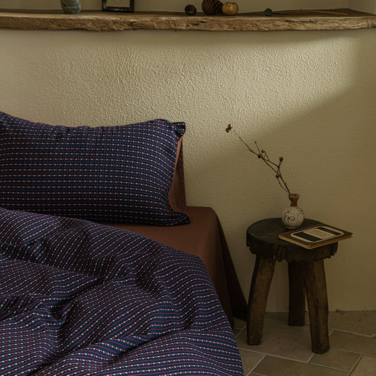 Blue Striped Bedding Set