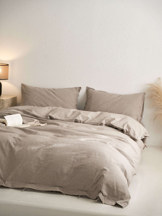 Latte Linen Bedding Set