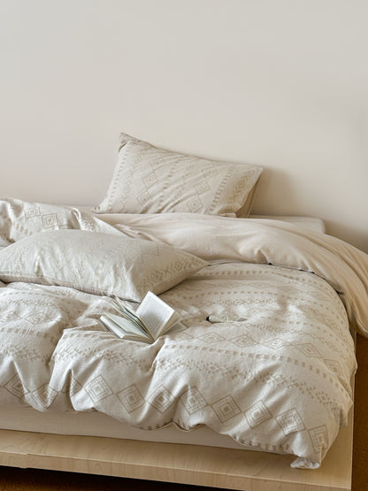Beige Diamond Bedding Set