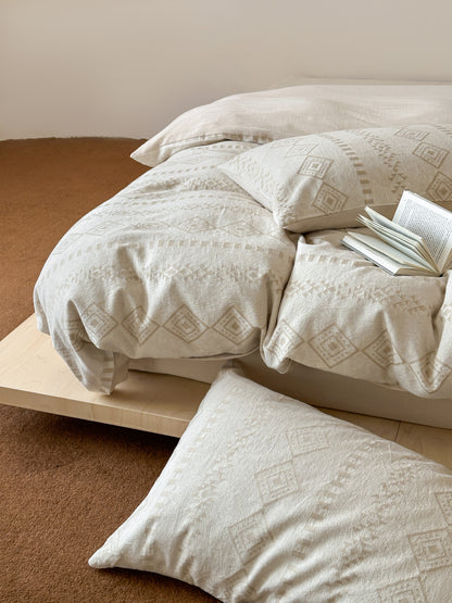 Beige Diamond Bedding Set