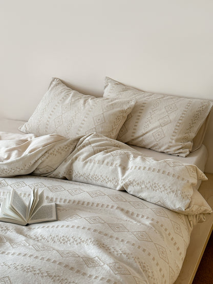 Beige Diamond Bedding Set