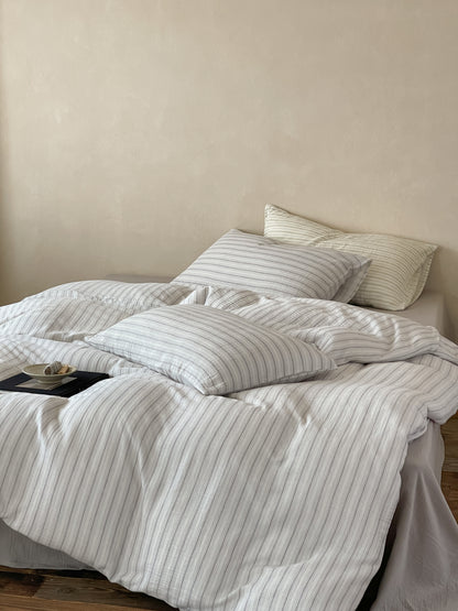 Grey Stripe Bedding Set