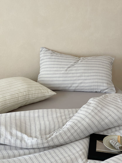 Grey Stripe Bedding Set