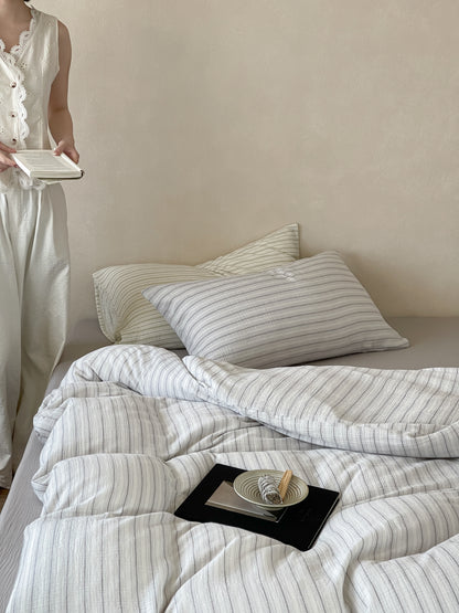 Grey Stripe Bedding Set