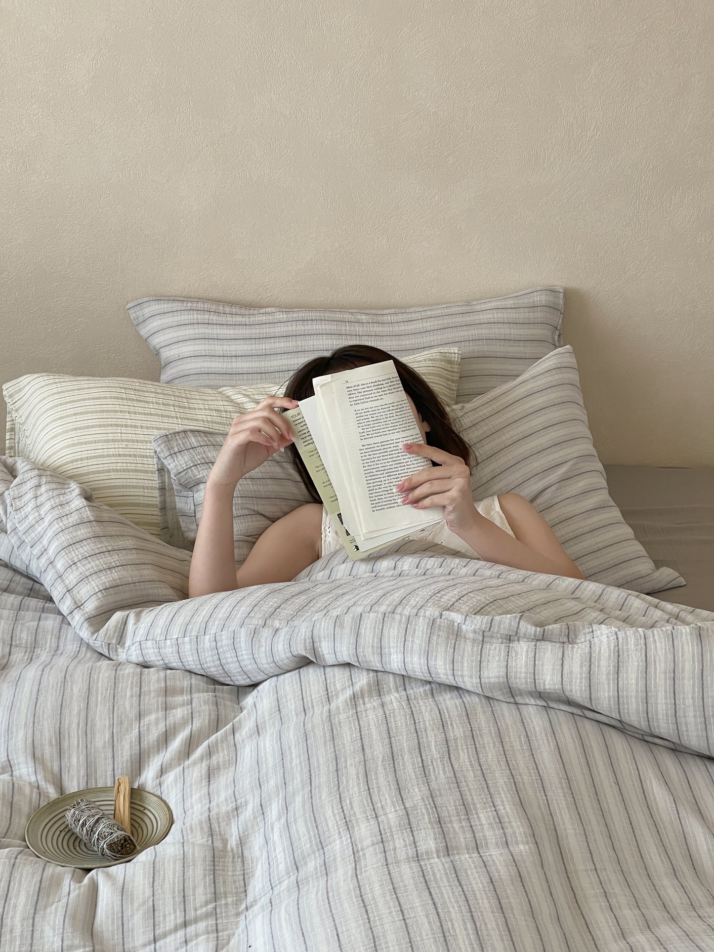 Grey Stripe Bedding Set