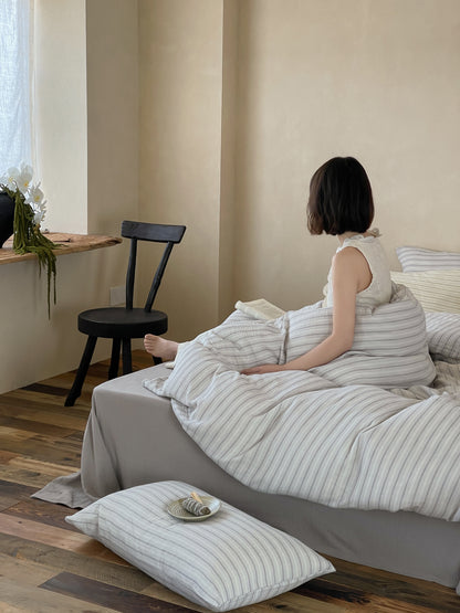 Grey Stripe Bedding Set
