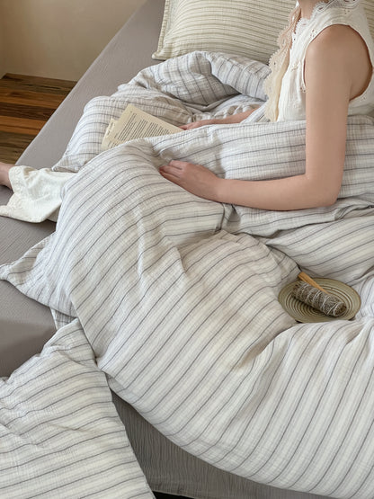 Grey Stripe Bedding Set