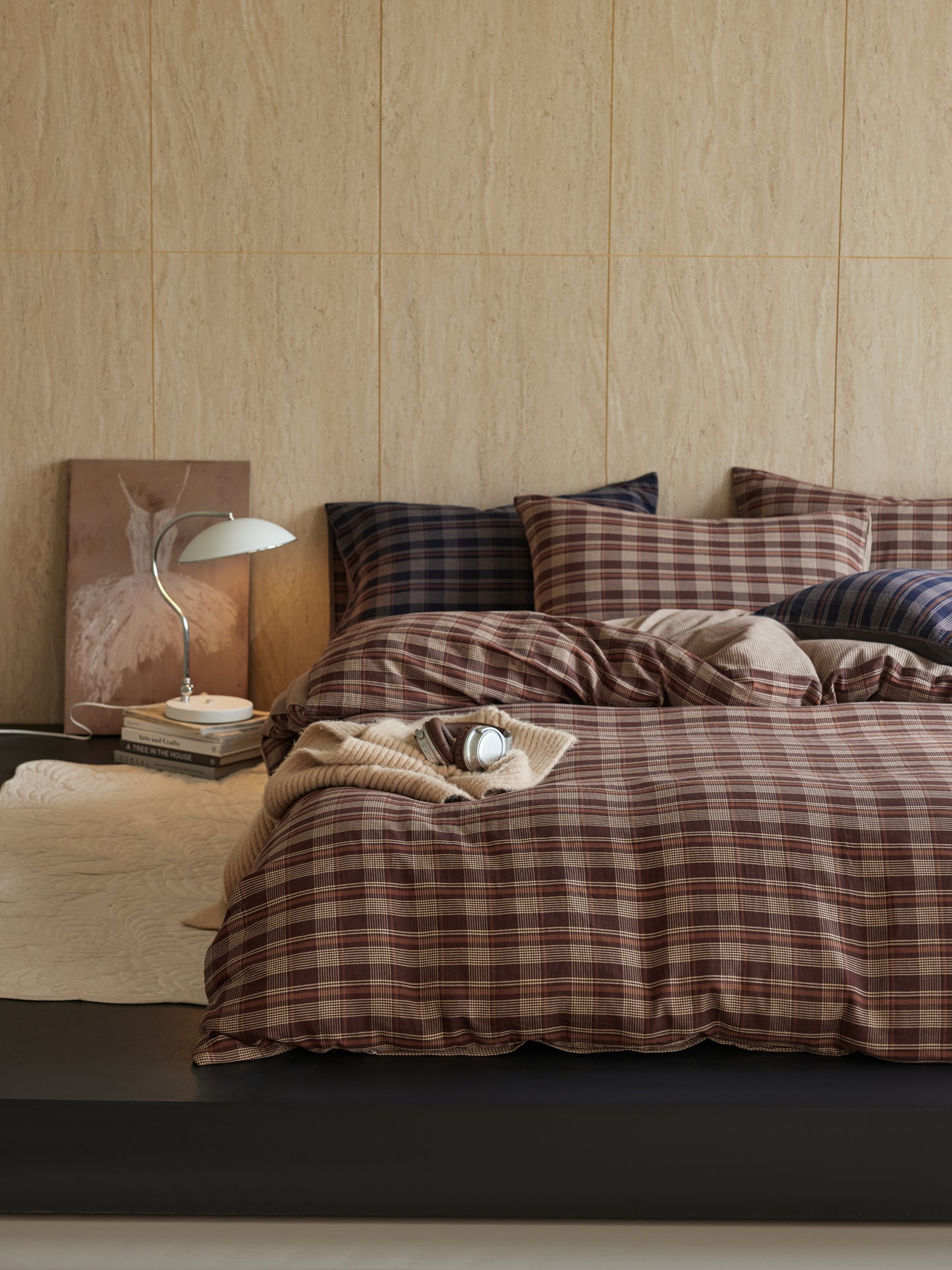 Brown Plaid Bedding Set