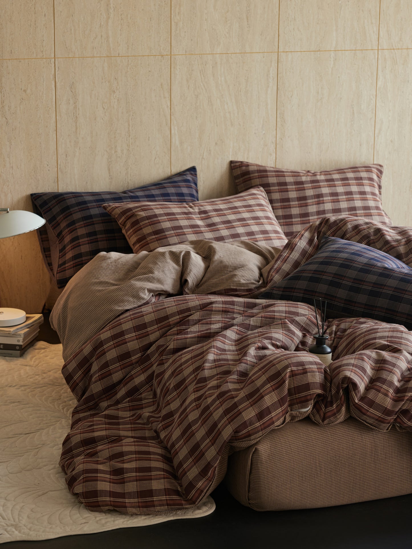 Brown Plaid Bedding Set