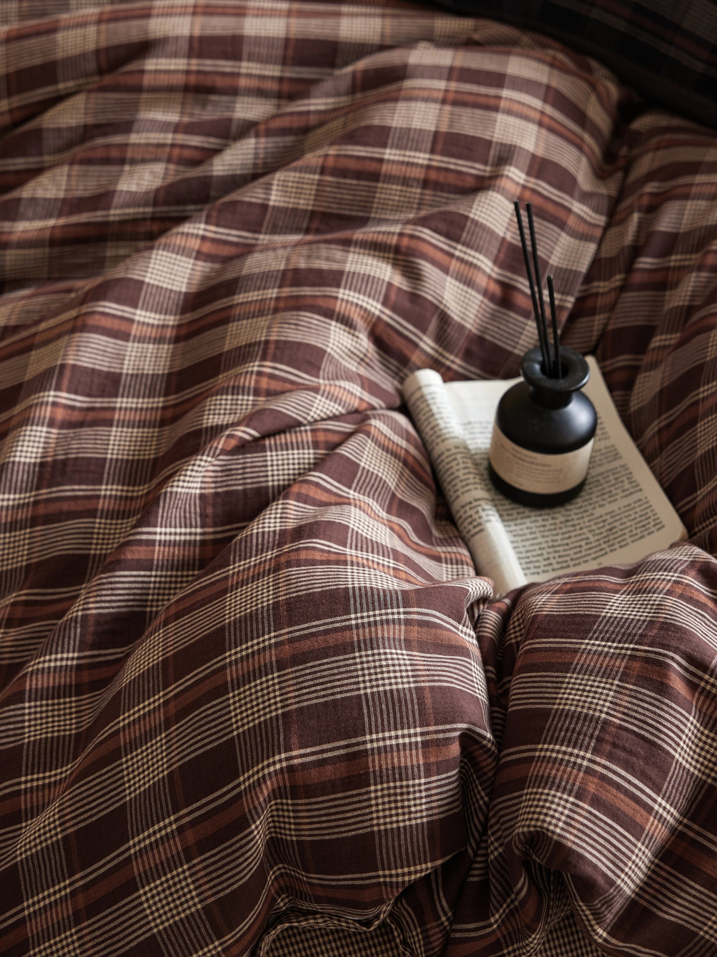 Brown Plaid Bedding Set