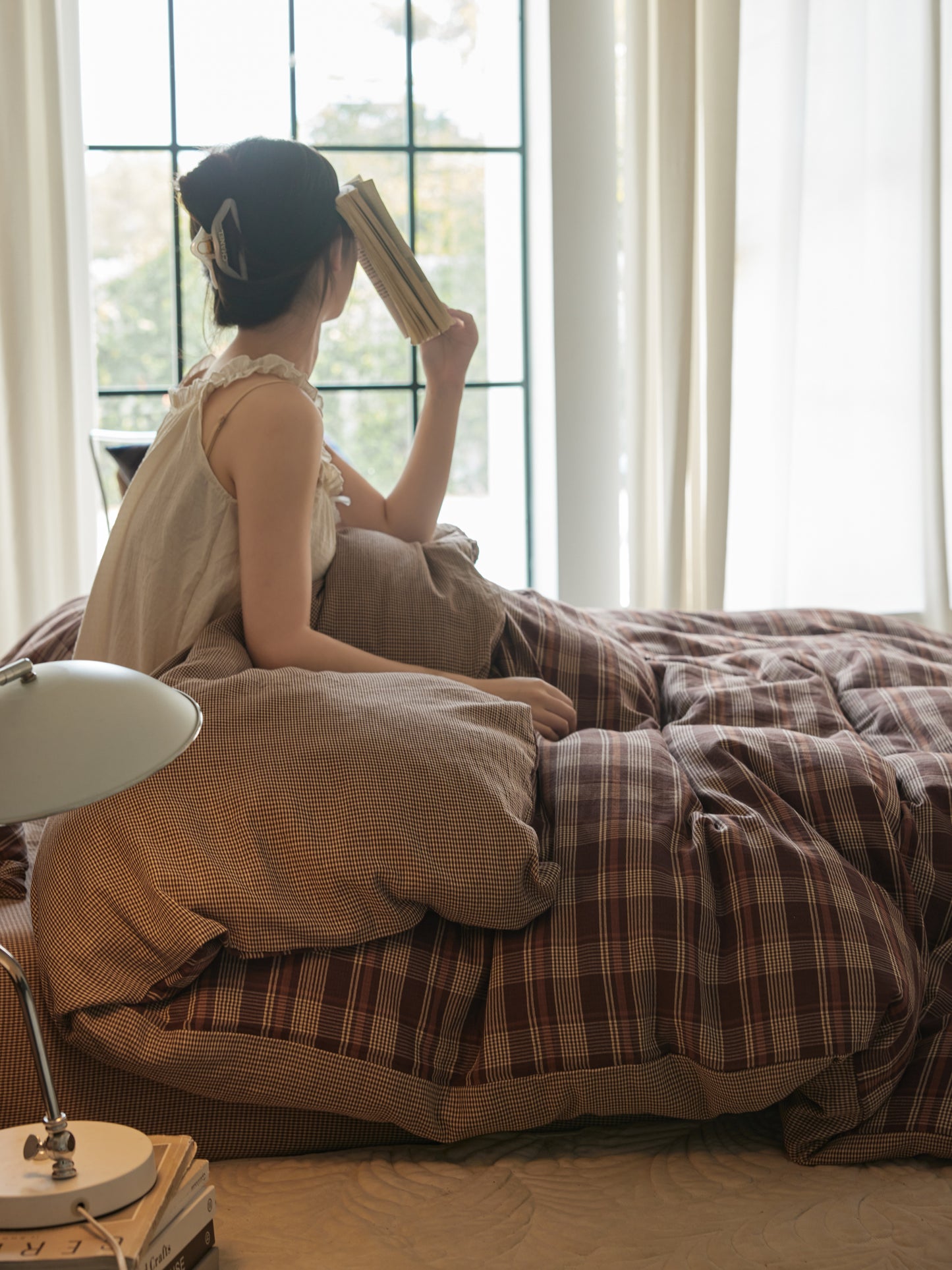 Brown Plaid Bedding Set