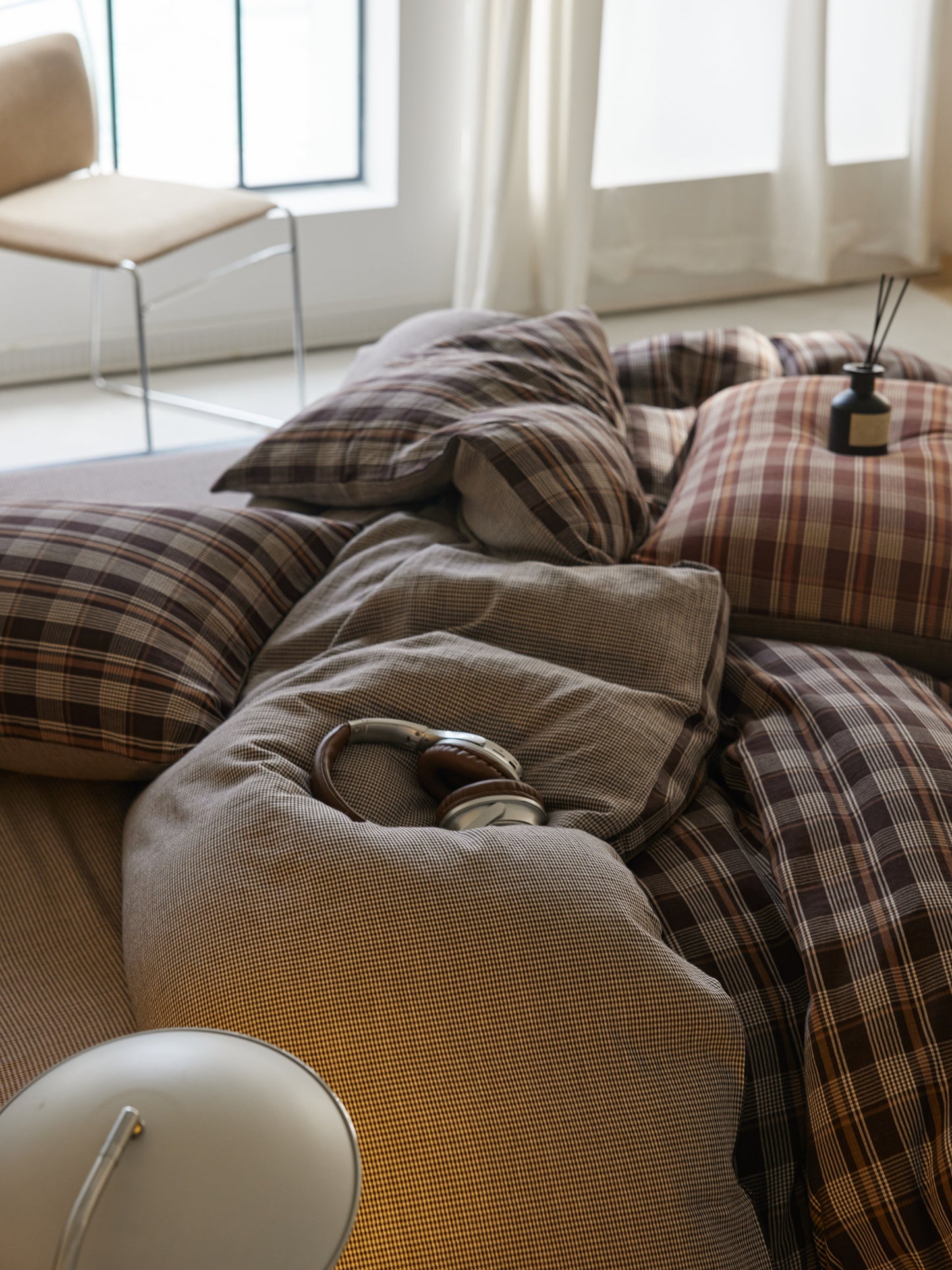 Brown Plaid Bedding Set