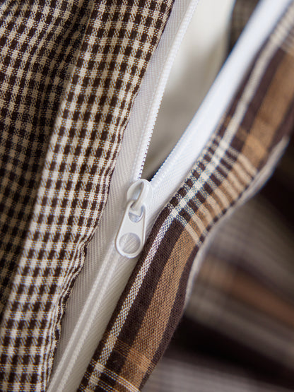 Brown Plaid Bedding Set