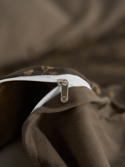 Brown Floret Bedding Set