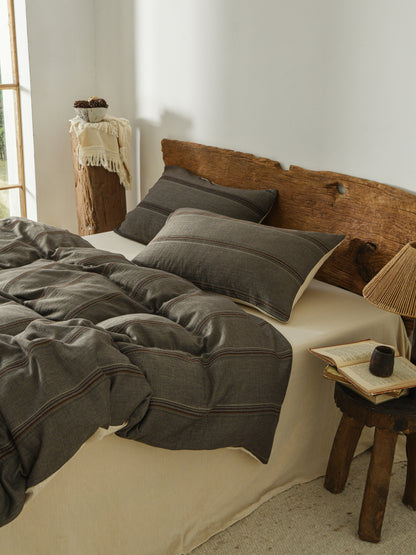 Grey Stripe Bedding Set