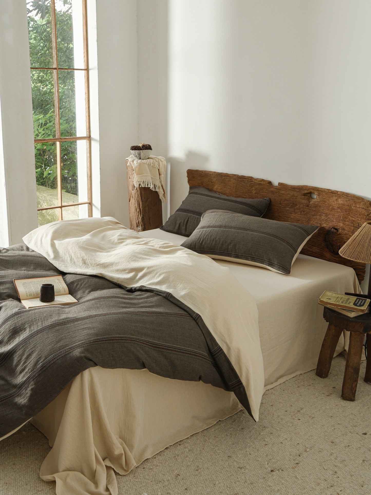 Grey Stripe Bedding Set