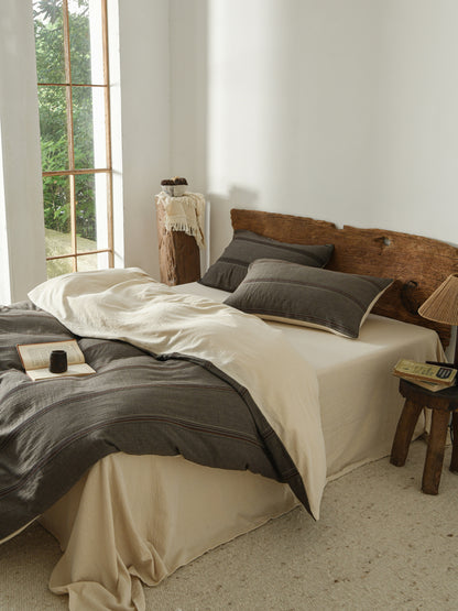 Grey Stripe Bedding Set