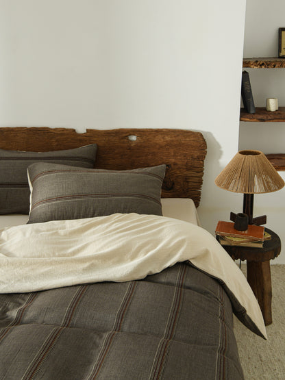 Grey Stripe Bedding Set