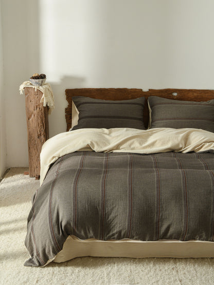 Grey Stripe Bedding Set