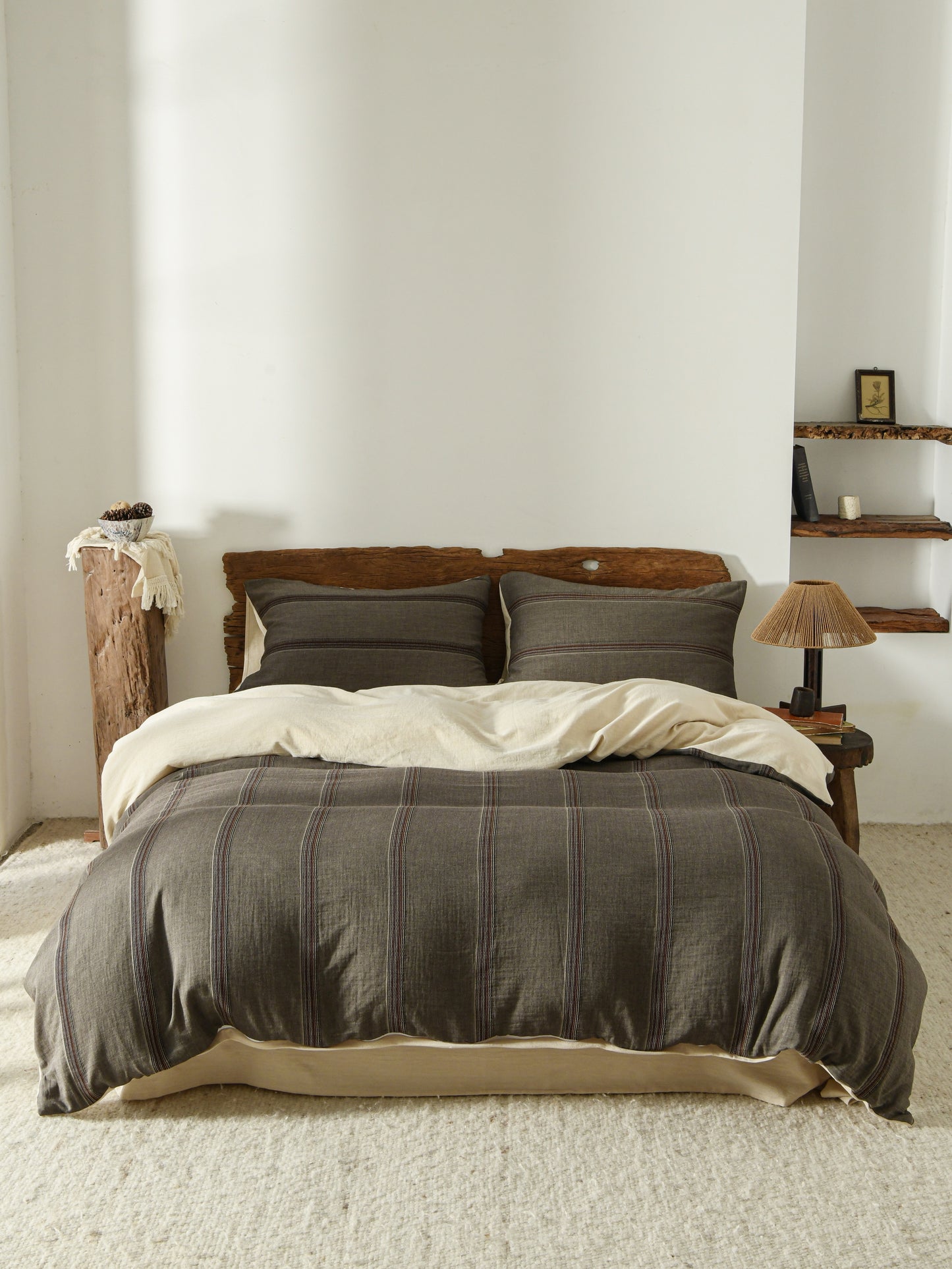 Grey Stripe Bedding Set