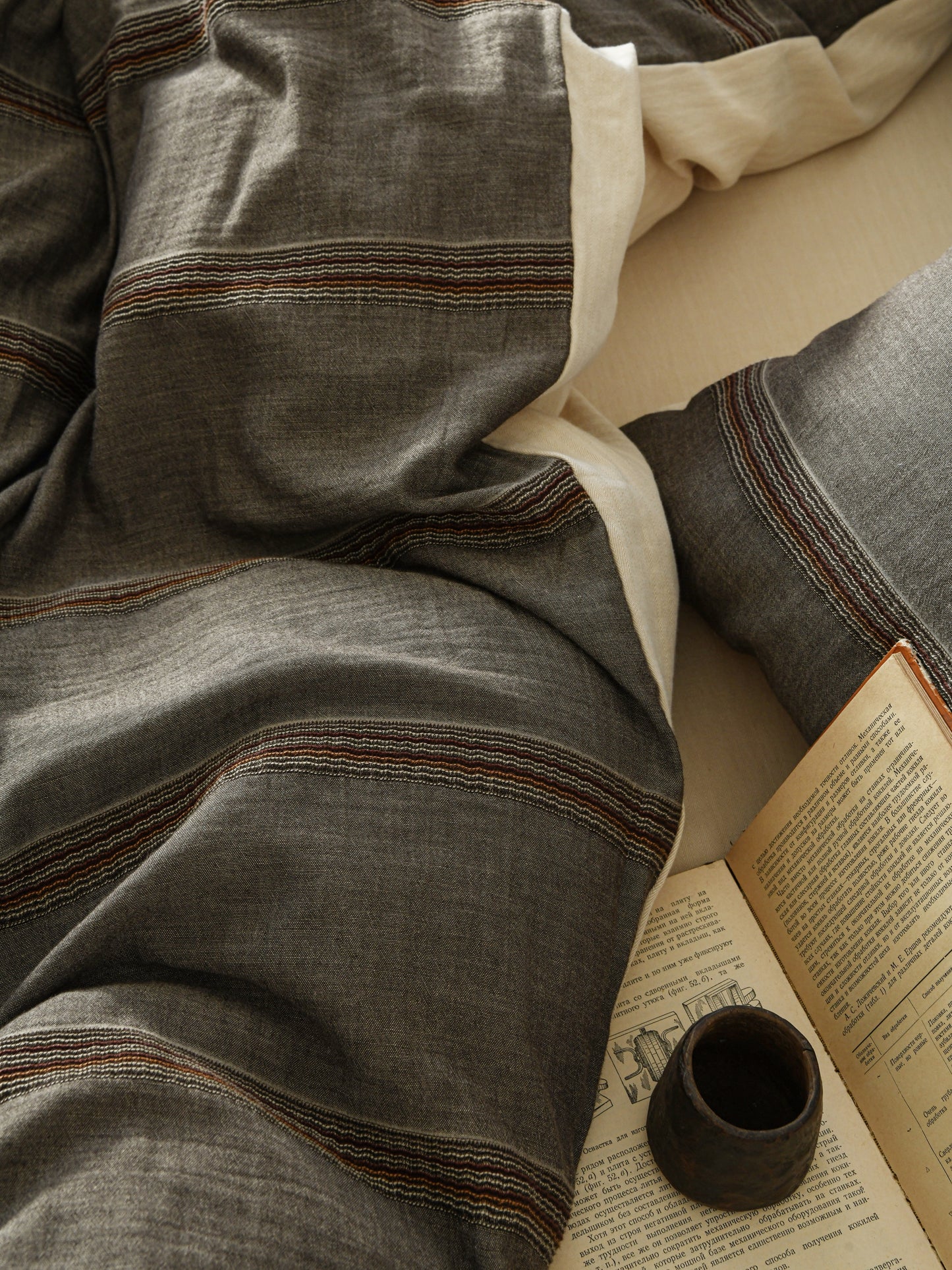 Grey Stripe Bedding Set