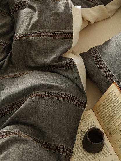 Grey Stripe Bedding Set